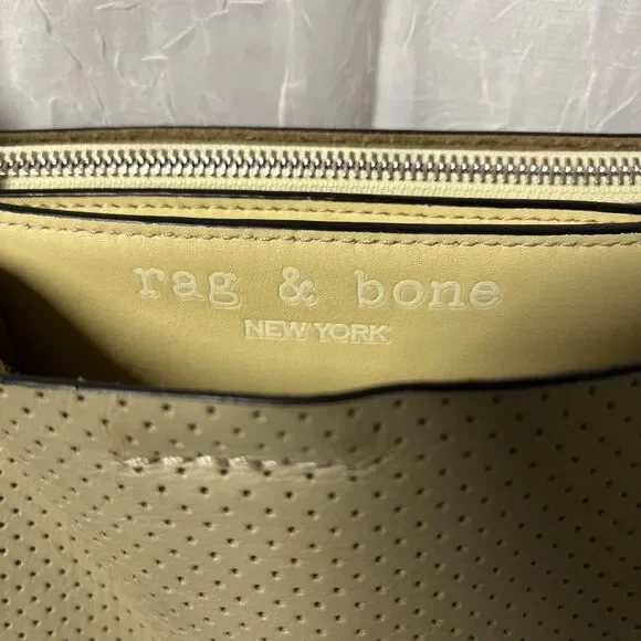 Rag & Bone Light Sand Perforated Passenger Crossbody Leather Bag